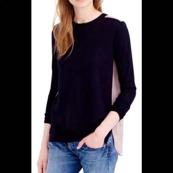 J Crew Navy Blue Sweater Red White Striped Women’s Size XS Preppy Office - Picture 5 of 5